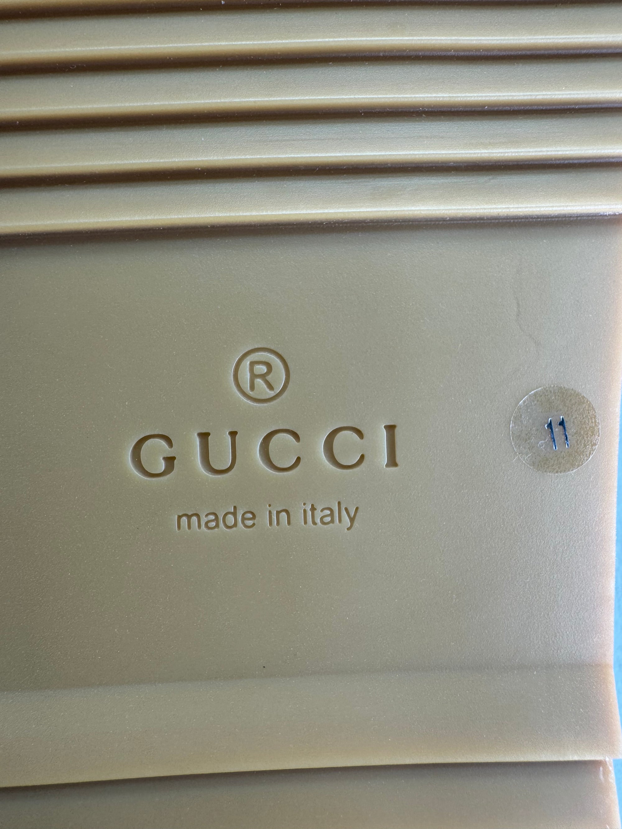 GUCCI GG Monogram Lavaredo Eco Fabric Mens Slide Sandals Straps 11 Beige Brown