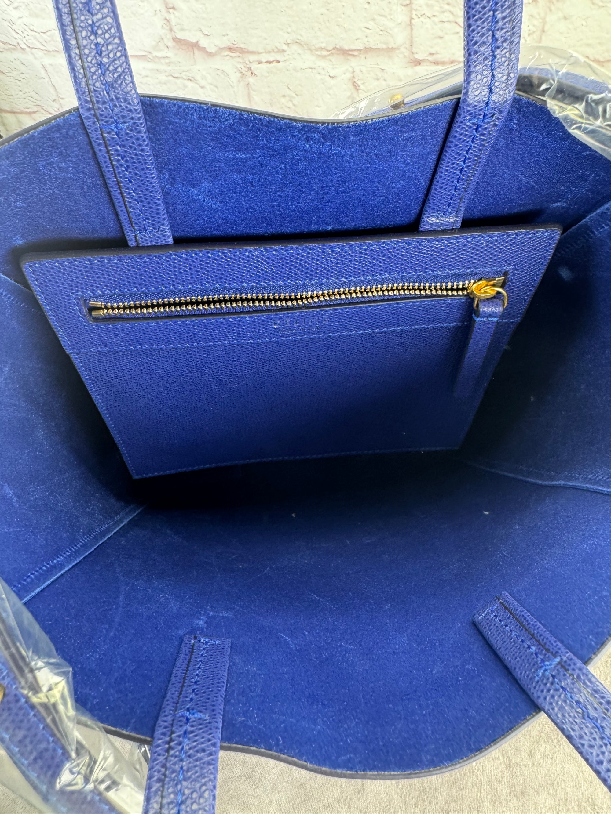 Celine Phantom Small Leather Blue Tote NEW