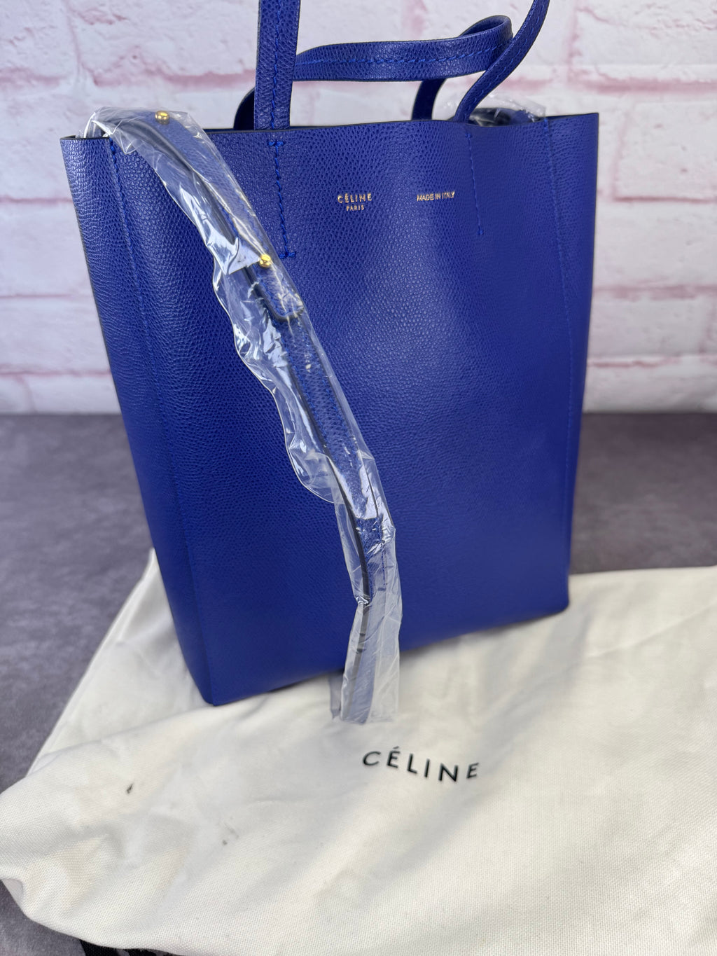 Celine Phantom Small Leather Blue Tote NEW