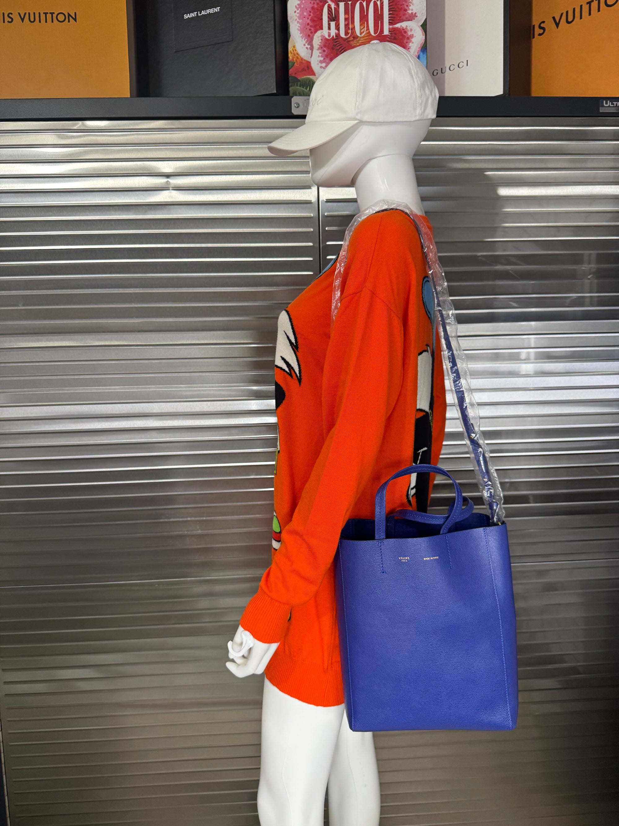 Celine Phantom Small Leather Blue Tote NEW