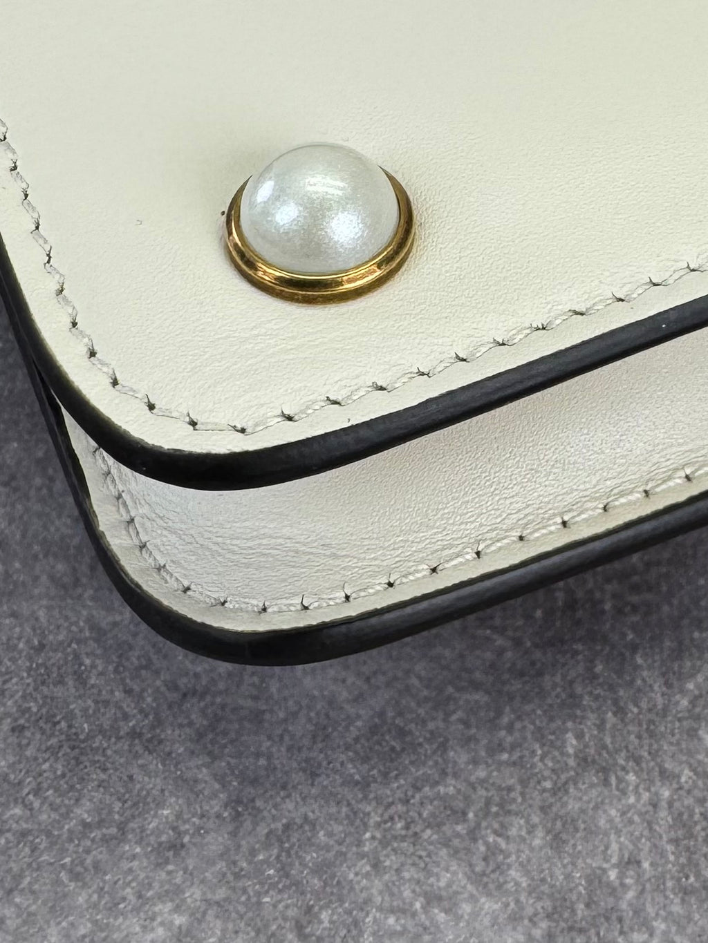 Gucci Queen Margaret Pearl Web Nappa Leather Flap Broadway Bag