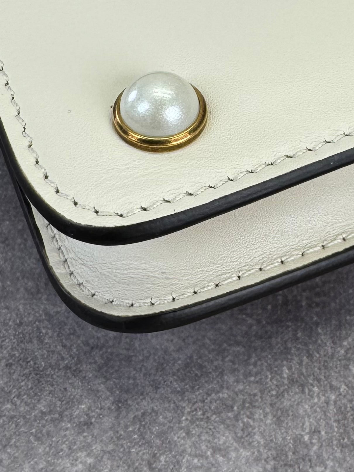 Gucci Queen Margaret Pearl Web Nappa Leather Flap Broadway Bag