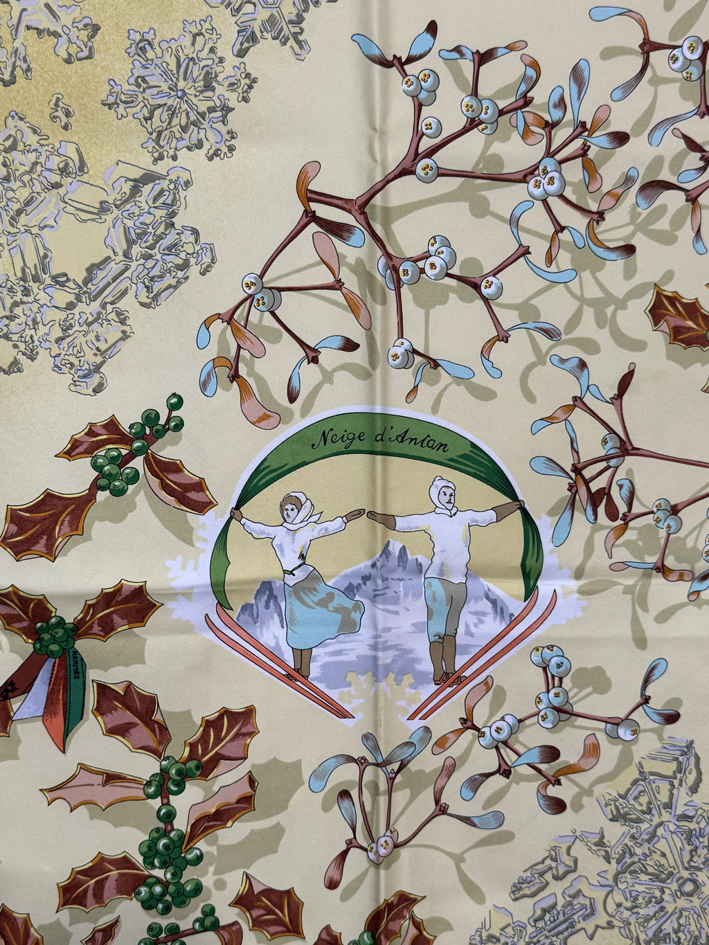 Hermès Yellow Niege D'Antan Silk Scarf