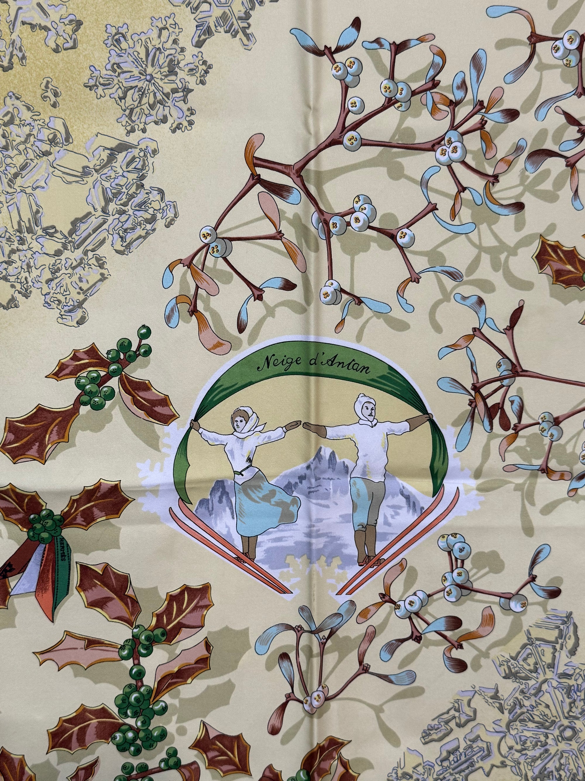 Hermès Yellow Niege D'Antan Silk Scarf