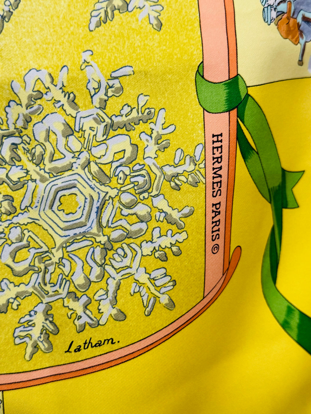 Hermès Yellow Niege D'Antan Silk Scarf