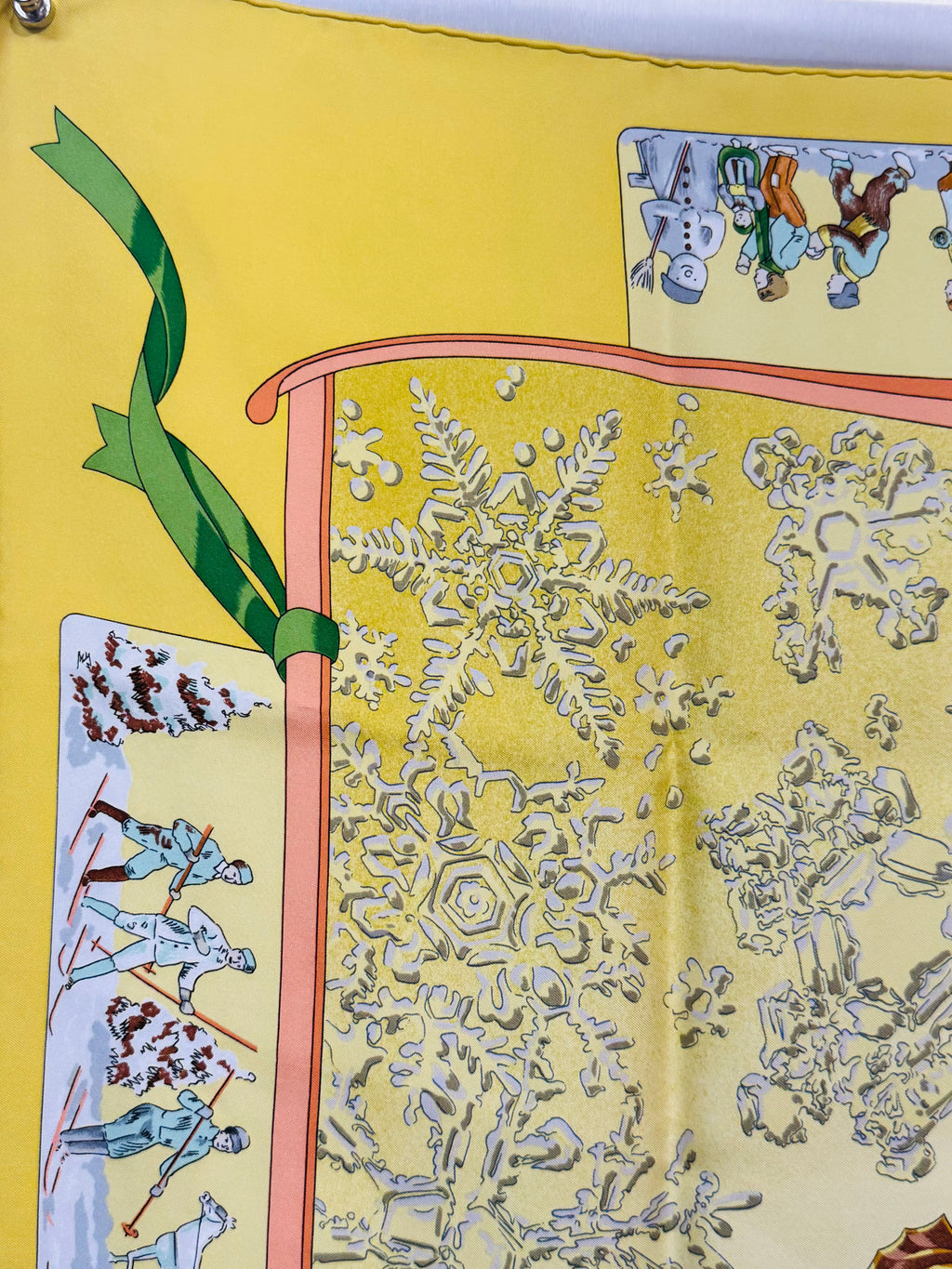 Hermès Yellow Niege D'Antan Silk Scarf